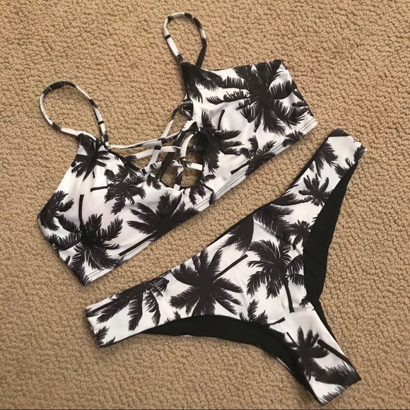 Other - Two Piece Palm Tree Print Bikini